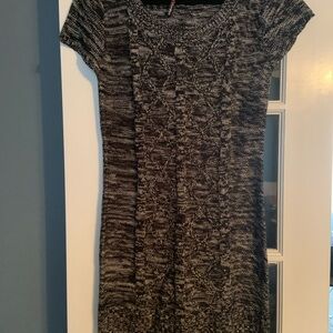 Black and Gray Knit Dress